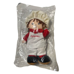 Vintage Campbell's Soup Kids BOY CHEF beanbag plush 7" NEW NIP Stuffed Doll Toy